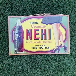 Vintage 1993‎ Nehi Beverages Metal Sign Drink Genuine Soda Pop Advertising Decor